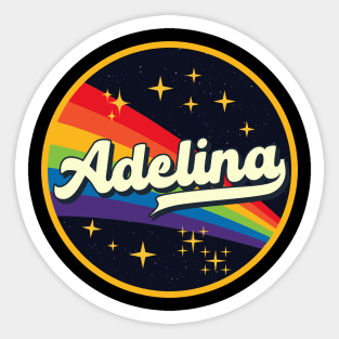 Adelina // Rainbow In Space Vintage Style Sticker